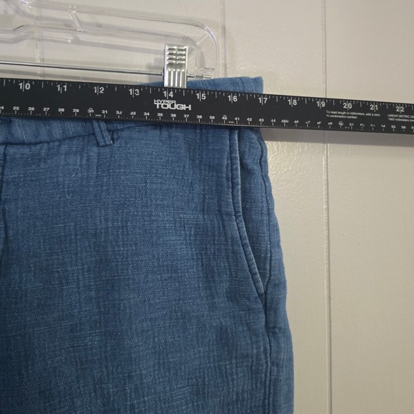 Peter Millar Mens 36 Shorts Blue Flat Front Chino Golf Linen Performance Texture - Picture 3 of 6